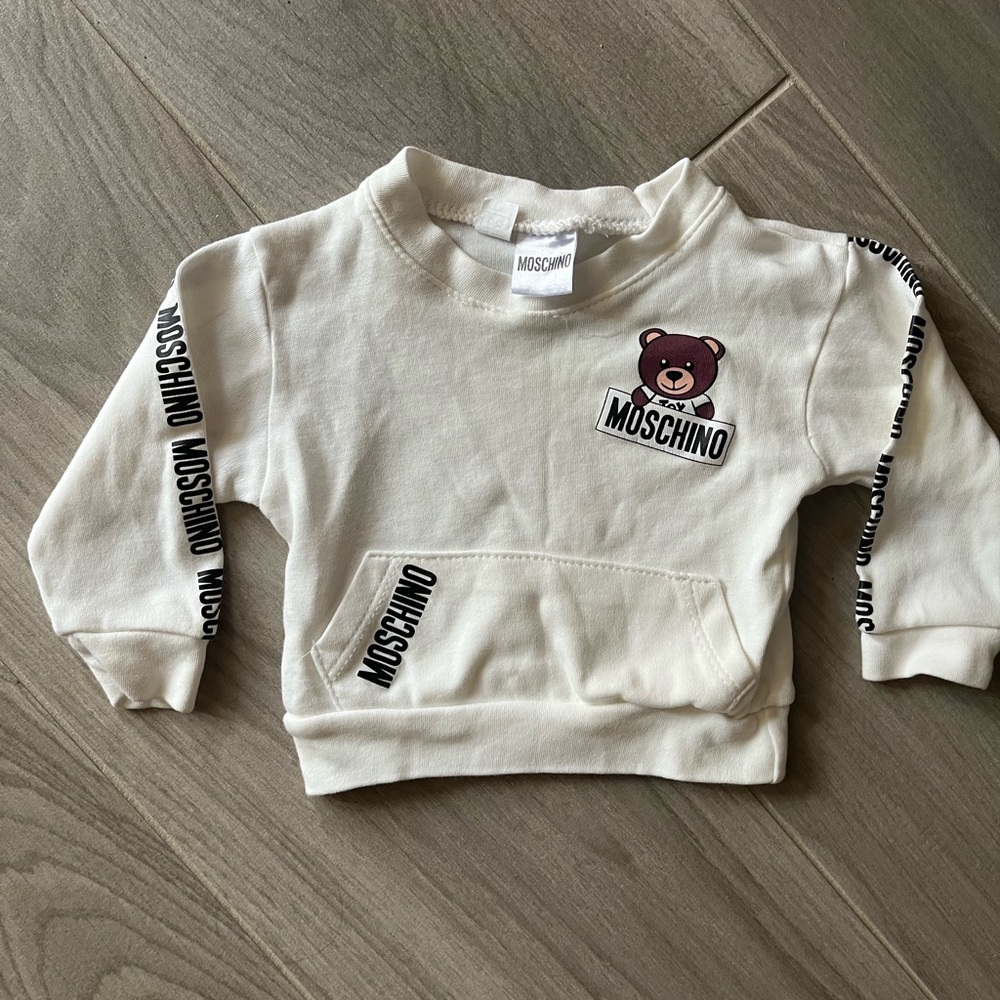 Moschino Kids Cream Bear Patch Sweatshirt
